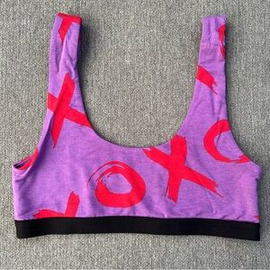 MeUndies U-Back Bralette XOXO Print Size Small Loungewear Valentines